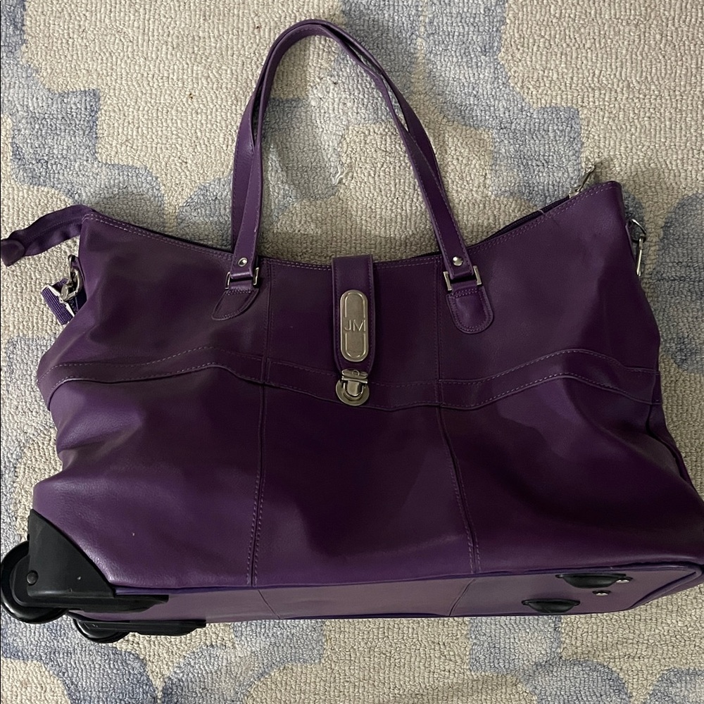 Joy Mangano Purple Rolling Travel Tote